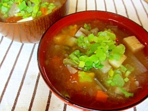 レンコン・豆腐・トマトの味噌スープ